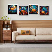 Load image into Gallery viewer, 4pcs Diamond Painting Set - Halloween Pumpkin Glass Painting (30*30CM)
