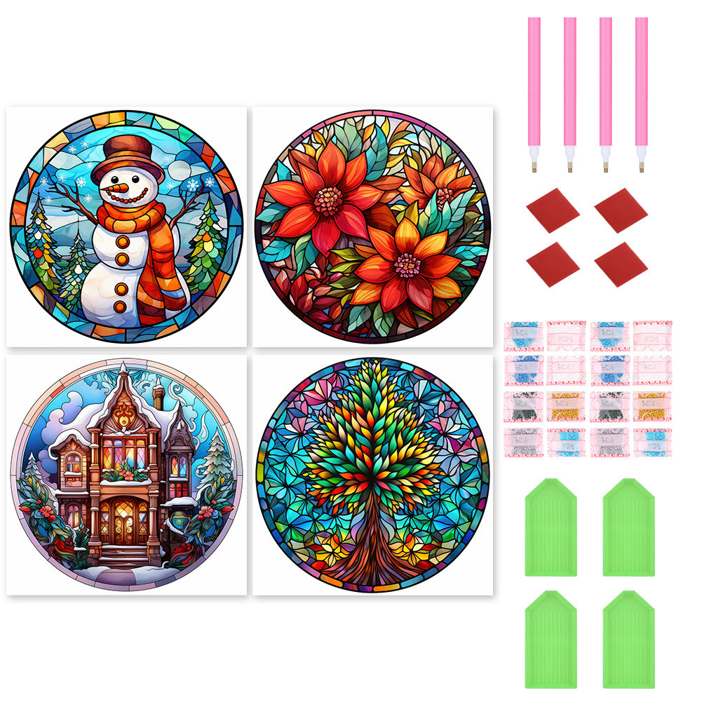 4pcs Diamond Painting Set - Christmas atmosphere (30*30CM)