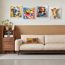 Load image into Gallery viewer, 4pcs Diamond Painting Set - small animals breaking through the wall (30*30CM)
