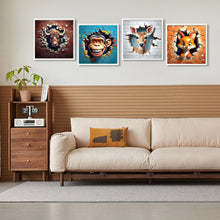 Load image into Gallery viewer, 4pcs Diamond Painting Set - The little animal that breaks out of the wall (30*30CM)
