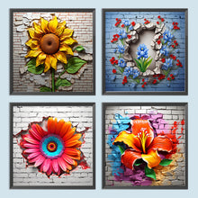 Load image into Gallery viewer, 4pcs Diamond Painting Set - Flowers bursting through the wall (30*30CM)
