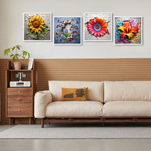Load image into Gallery viewer, 4pcs Diamond Painting Set - Flowers bursting through the wall (30*30CM)
