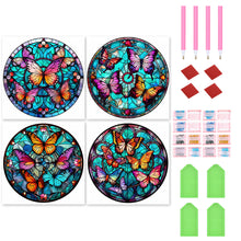 Load image into Gallery viewer, 4pcs Diamond Painting Set - butterfly glass art (30*30CM)
