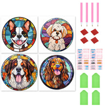 Load image into Gallery viewer, 4pcs Diamond Painting Set - puppy glass painting (30*30CM)
