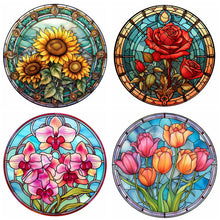 Load image into Gallery viewer, 4pcs Diamond Painting Set - flower glass painting (30*30CM)
