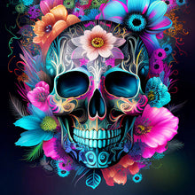 Load image into Gallery viewer, 4pcs Diamond Painting Set - flower skull (30*30CM)
