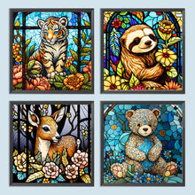 Load image into Gallery viewer, 4pcs Diamond Painting Set - tiger sloth elk bear (30*30CM)
