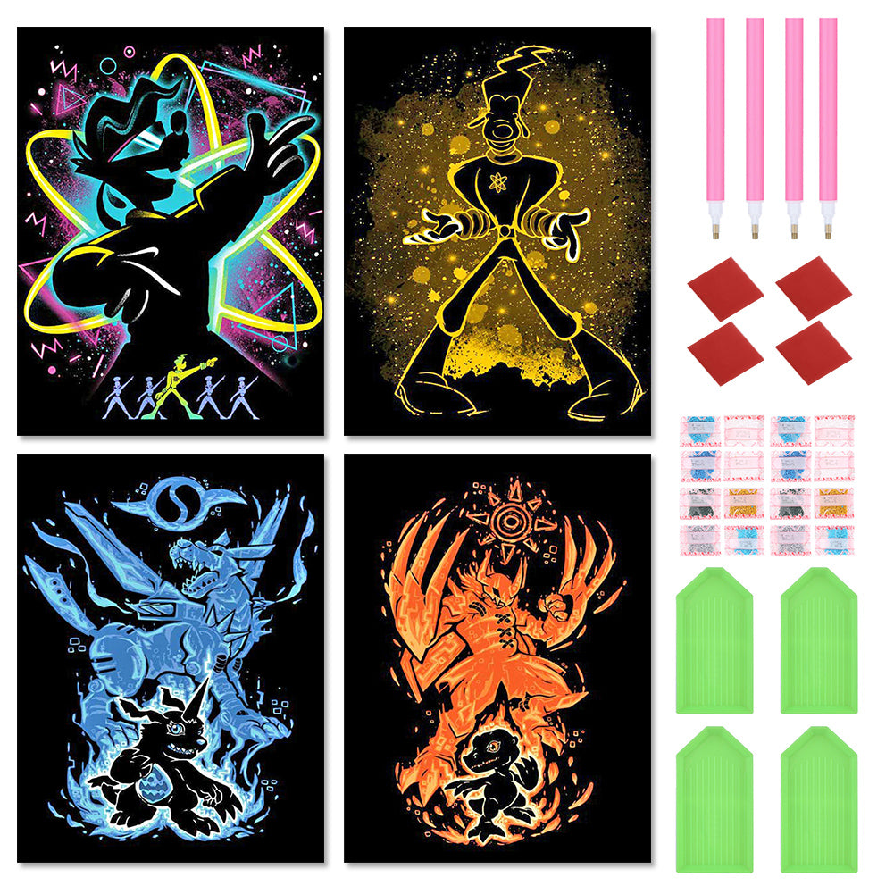 4pcs Diamond Painting Set - Cartoon (30*40CM)