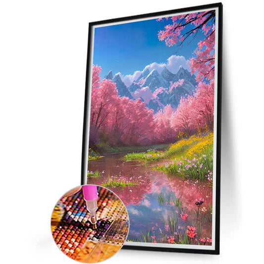 Diamond Painting - Full Round - Landscape and flowers (40*60CM)