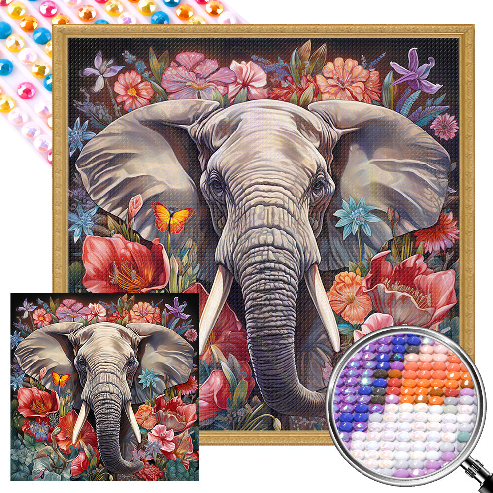 AB Diamond Painting - Full Round - elephant (40*40CM)