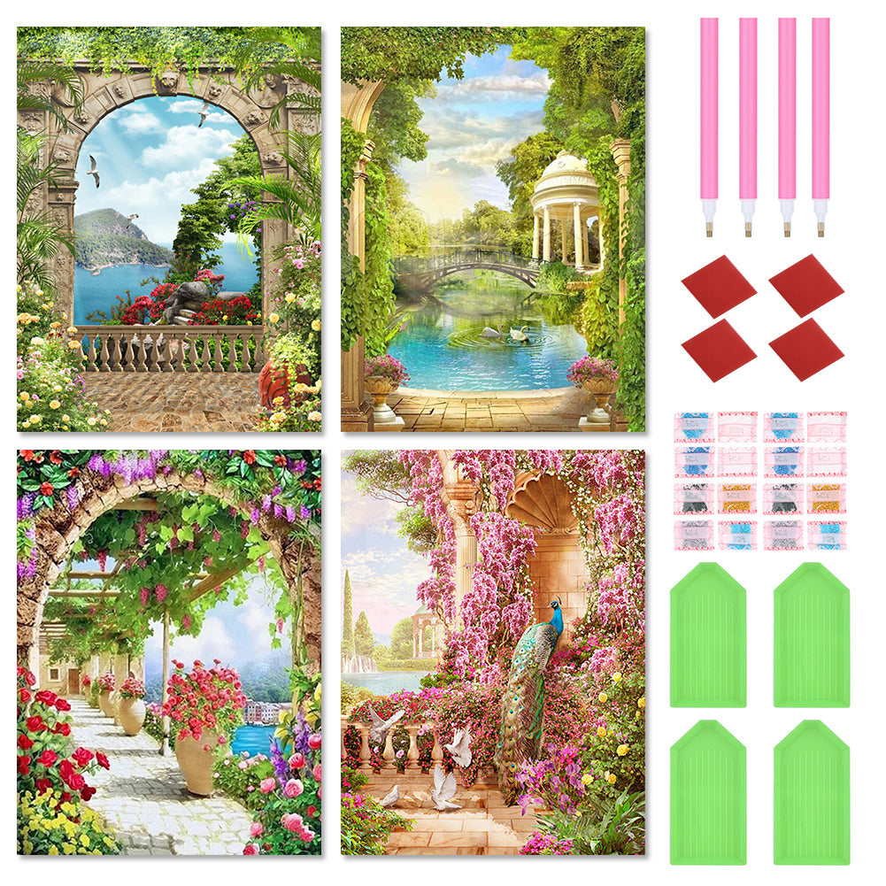 4pcs Diamond Painting Set - landscape (30*40CM)