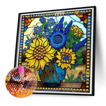 Load image into Gallery viewer, Diamond Painting - Partial Special Shaped - Glass Art Lavender Sunflowers (30*30CM)
