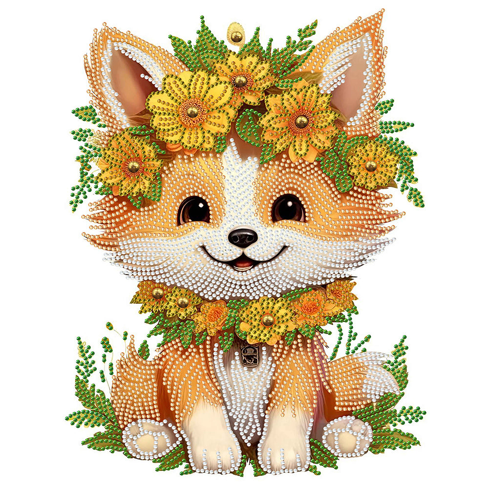 Diamond Painting - Partial Special Shaped - sunflower fox (30*40CM)