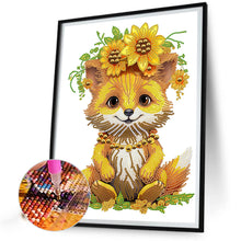 Load image into Gallery viewer, Diamond Painting - Partial Special Shaped - sunflower fox (30*40CM)
