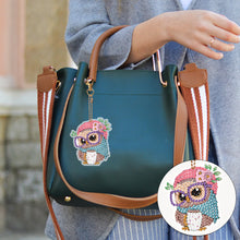 Load image into Gallery viewer, 6PCS Full Drill Keyring Special Shape Double Sided Diamond Painting Keychain Owl
