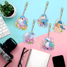 Load image into Gallery viewer, 5PCS Diamond Painting Keychain Double Sided Rhinestone Painting Keychain Pendant
