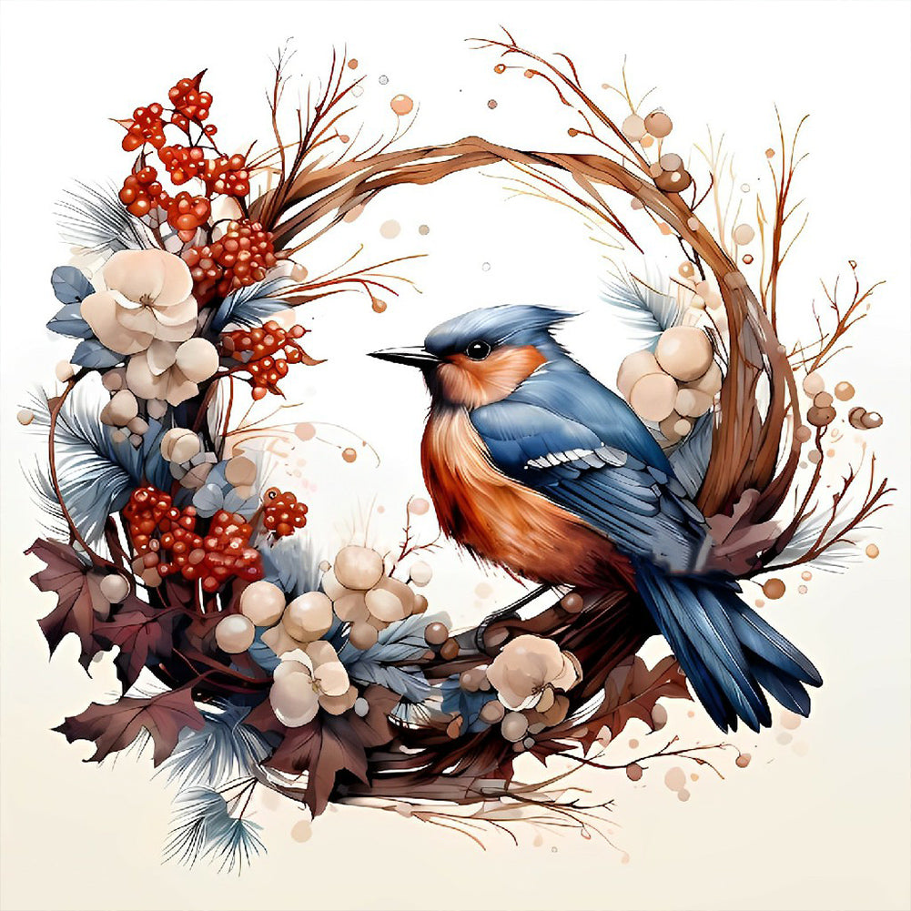 Diamond Painting - Full Round - animals in wreath (40*40CM)