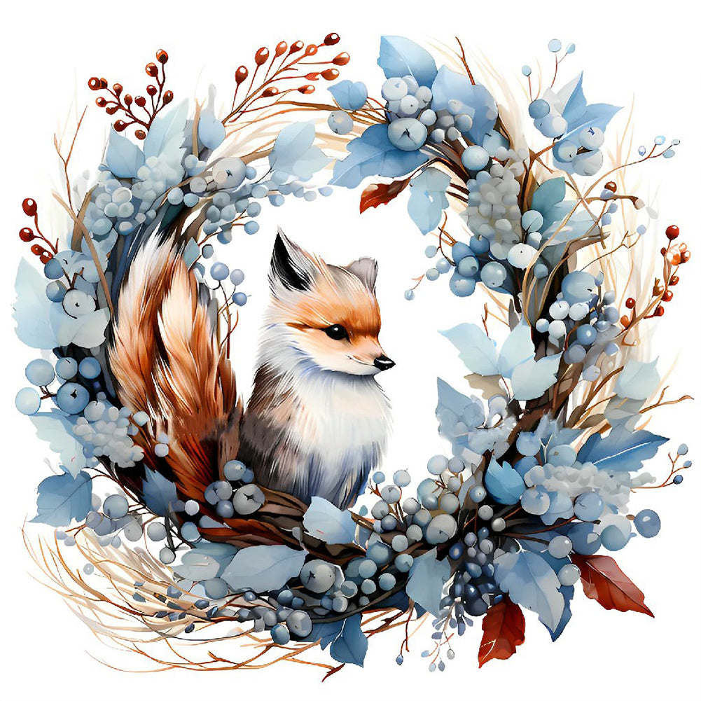 Diamond Painting - Full Round - animals in wreath (40*40CM)