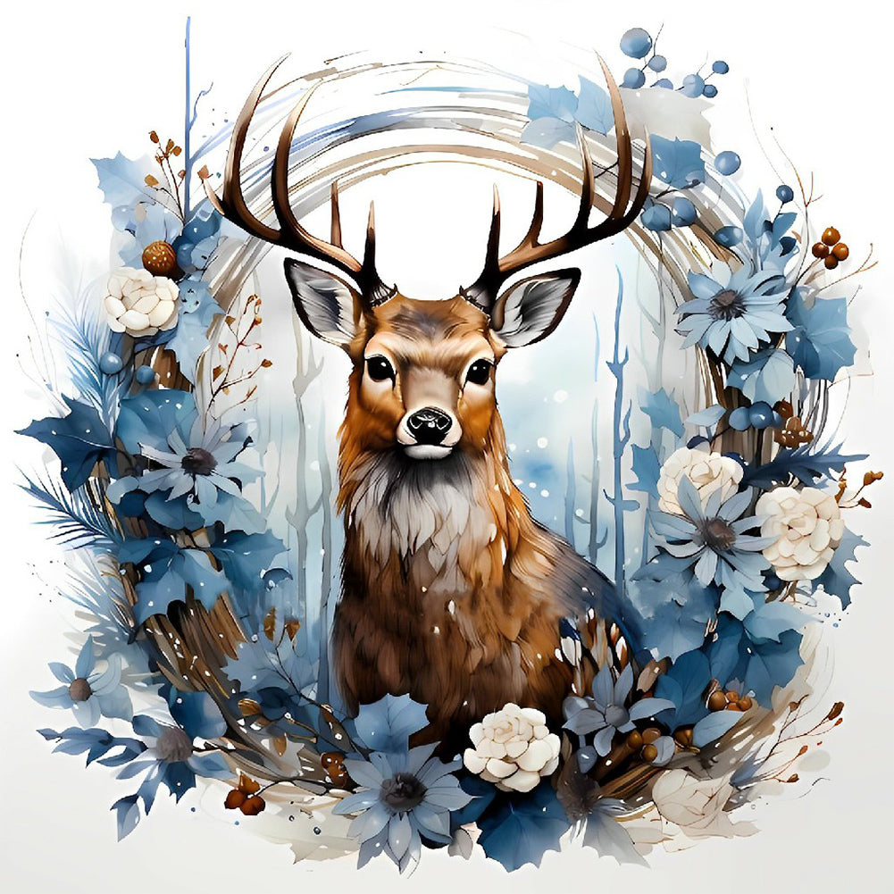 Diamond Painting - Full Round - animals in wreath (40*40CM)