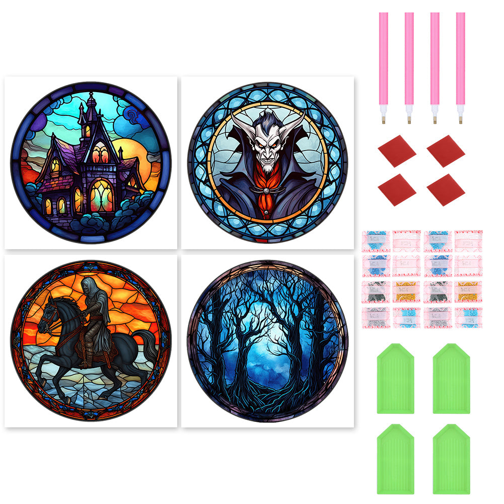 4pcs Diamond Painting Set - halloween atmosphere (30*30CM)
