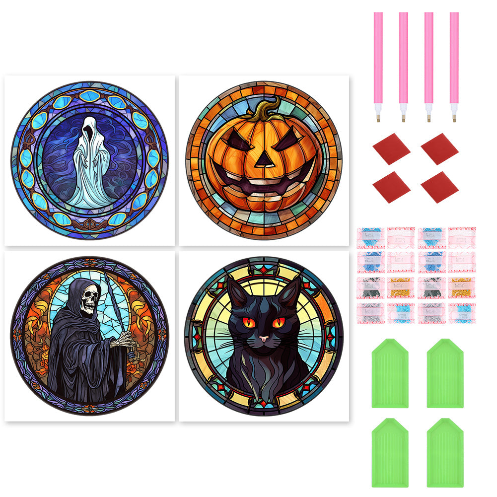 4pcs Diamond Painting Set - halloween atmosphere (30*30CM)