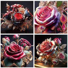 Load image into Gallery viewer, 4pcs Diamond Painting Set - metal rose (30*30CM)
