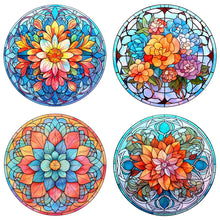 Load image into Gallery viewer, 4pcs Diamond Painting Set - flower glass painting (30*30CM)
