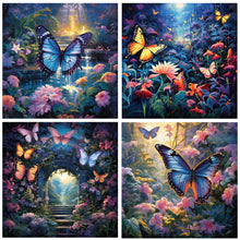 Load image into Gallery viewer, 4pcs Diamond Painting Set - garden butterfly (30*30CM)
