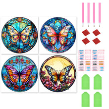 Load image into Gallery viewer, 4pcs Diamond Painting Set - butterfly glass painting (30*30CM)
