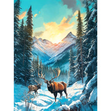 Load image into Gallery viewer, 2pcs Diamond Painting Set - Autumn and winter elk (30*40CM)
