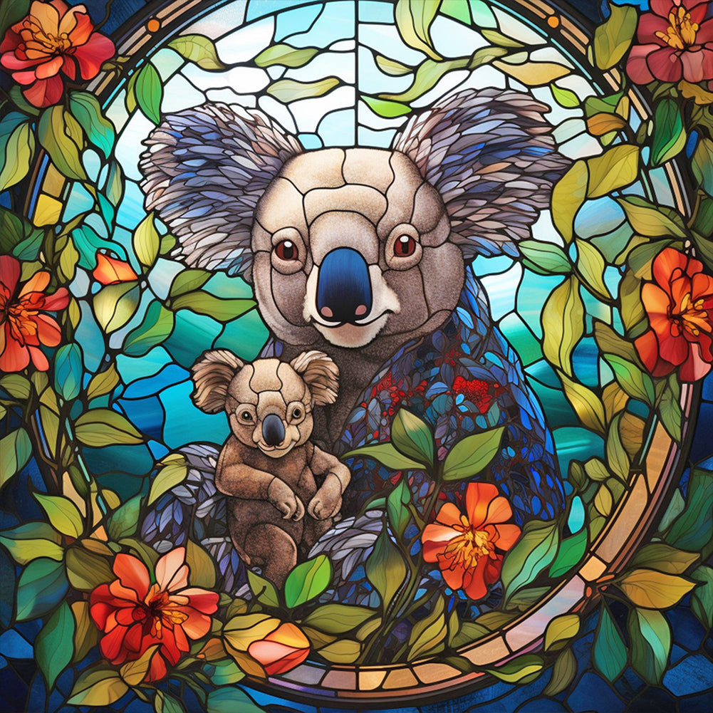 Diamond Painting - Full Round - koala glass painting (40*40CM)