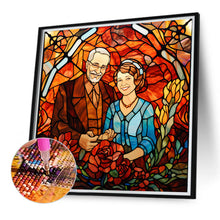 Load image into Gallery viewer, Diamond Painting - Full Round - Elderly couple glass painting (40*40CM)

