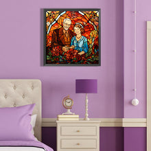 Load image into Gallery viewer, Diamond Painting - Full Round - Elderly couple glass painting (40*40CM)
