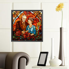 Load image into Gallery viewer, Diamond Painting - Full Round - Elderly couple glass painting (40*40CM)
