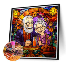 Load image into Gallery viewer, Diamond Painting - Full Round - Elderly couple glass painting (40*40CM)
