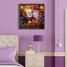 Load image into Gallery viewer, Diamond Painting - Full Round - Elderly couple glass painting (40*40CM)
