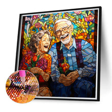 Load image into Gallery viewer, Diamond Painting - Full Round - Elderly couple glass painting (40*40CM)
