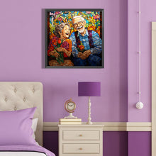 Load image into Gallery viewer, Diamond Painting - Full Round - Elderly couple glass painting (40*40CM)
