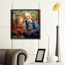 Load image into Gallery viewer, Diamond Painting - Full Round - Elderly couple glass painting (40*40CM)
