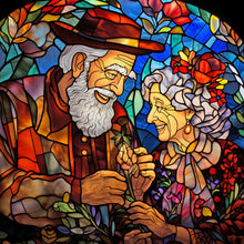 Load image into Gallery viewer, Diamond Painting - Full Round - Elderly couple glass painting (40*40CM)
