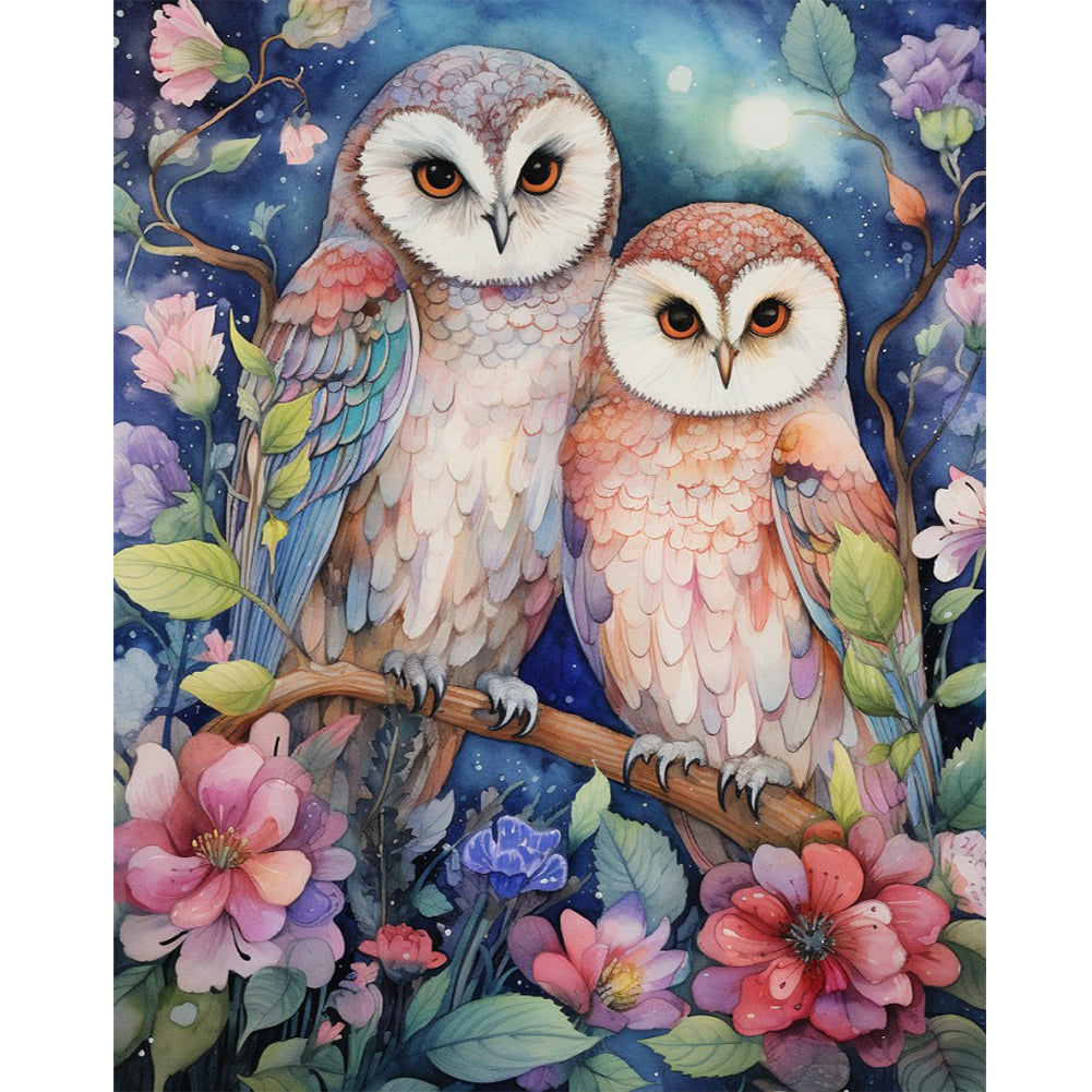 Diamond Painting - Full Round - forest owl (40*50CM)