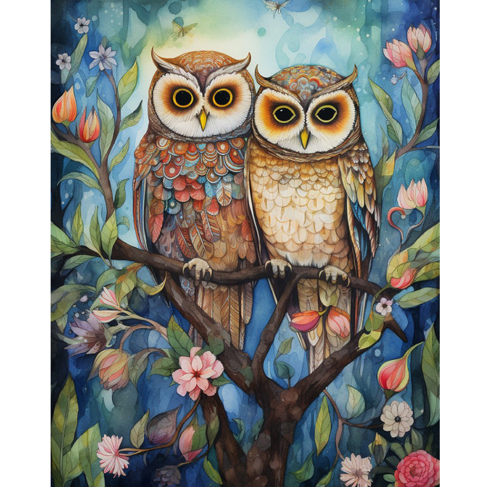 Diamond Painting - Full Round - forest owl (40*50CM)