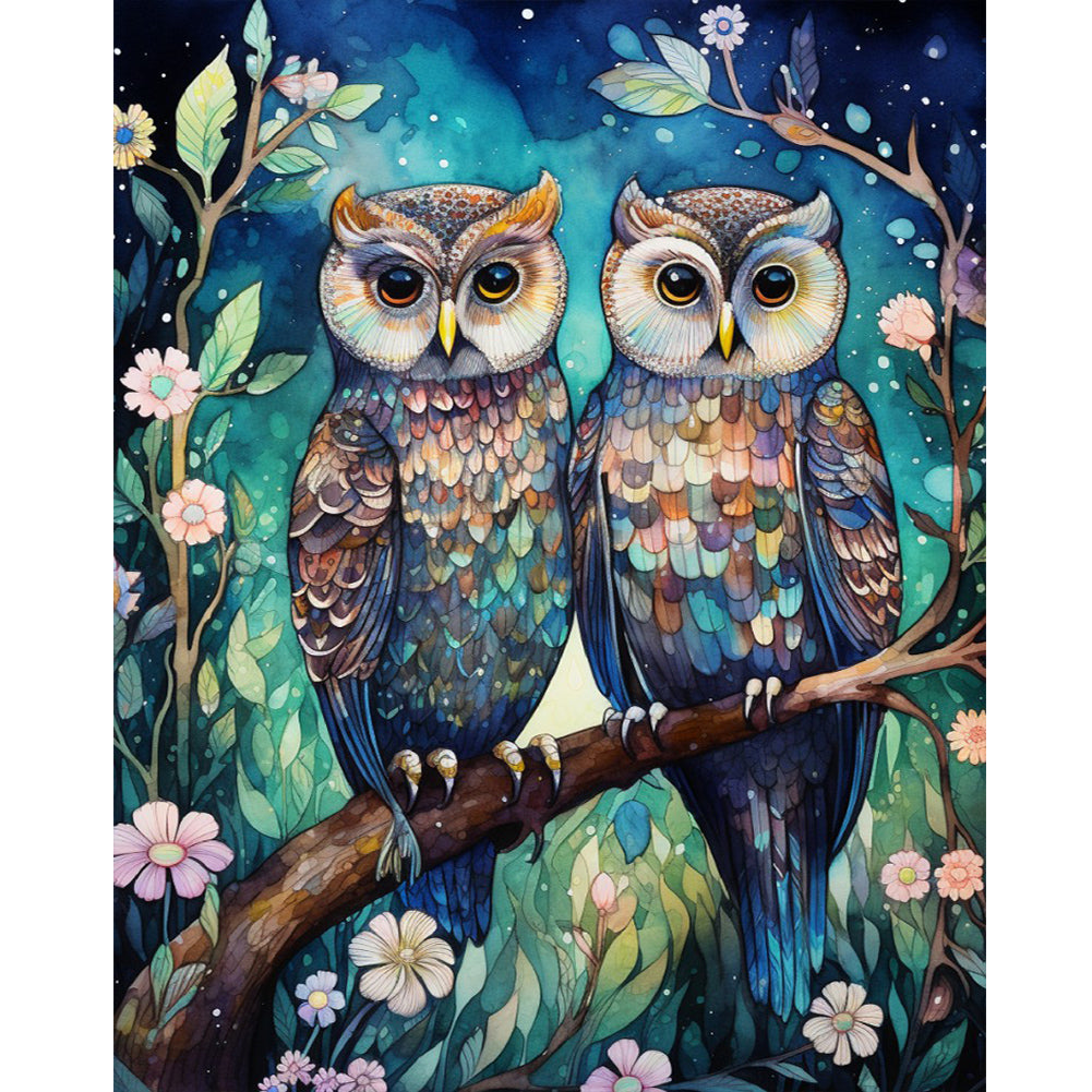 Diamond Painting - Full Round - forest owl (40*50CM)