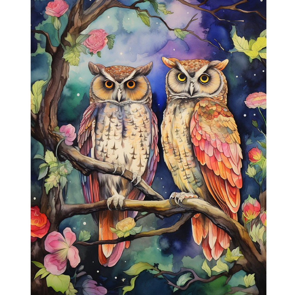 Diamond Painting - Full Round - forest owl (40*50CM)