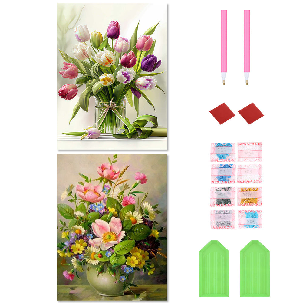 2pcs Diamond Painting Set - fresh bouquet (30*40CM)