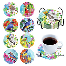 Load image into Gallery viewer, 8PCS Diamond Painting Art Coaster Kit Flower Bird Christmas Gnome Winter Snowman
