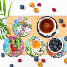 Load image into Gallery viewer, 8PCS Diamond Painting Art Coaster Kit Flower Bird Christmas Gnome Winter Snowman
