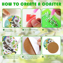 Load image into Gallery viewer, 8PCS Diamond Painting Art Coaster Kit Flower Bird Christmas Gnome Winter Snowman
