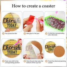 Load image into Gallery viewer, 8PCS Diamond Painting Art Coaster Kit Flower Bird Christmas Gnome Winter Snowman
