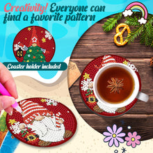 Load image into Gallery viewer, 8PCS Diamond Painting Art Coaster Kit Flower Bird Christmas Gnome Winter Snowman
